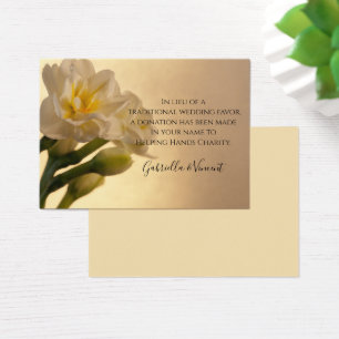 Tarjeta de Favor de la Caridad Boda Doble Blanco