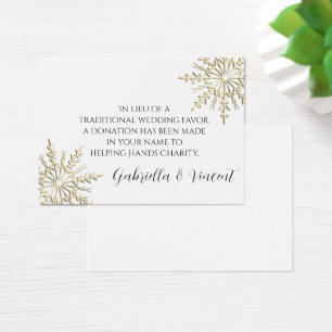 Tarjeta de Favor de la Caridad de Boda de Invierno