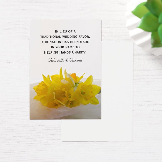 Tarjeta de Favor de la Caridad de la Boda Primaria (Escritorio)