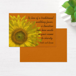 Tarjeta de Favor de la Caridad del Girasol en el B
