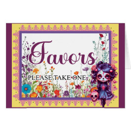 Tarjeta de Favores de Cráneo de Azúcar en Jardín G