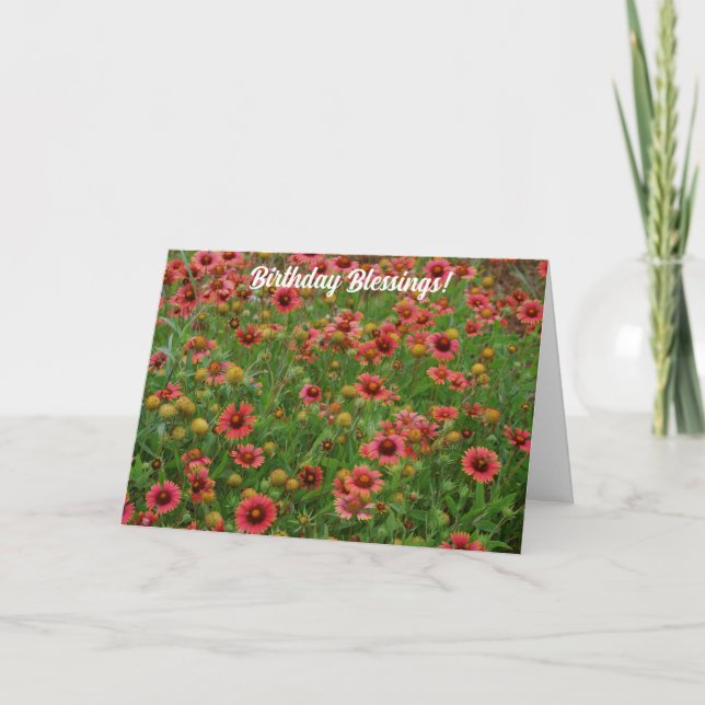 Tarjeta de fe de bendición de cumpleaños de flor s (Anverso)