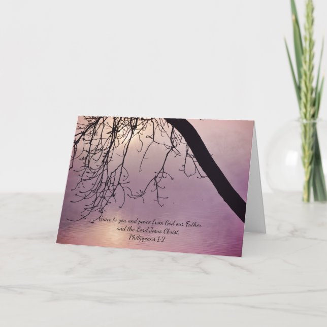 Tarjeta de fe de biblia de Grace Art Tree Philippi (Anverso)