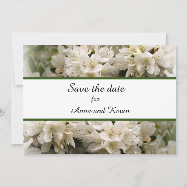 Tarjeta de fecha con la flor de primavera Guardar  (Anverso)
