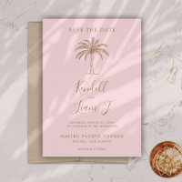 Tarjeta de fecha de boda con logotipo de boda de m