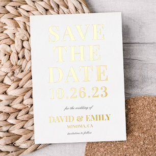 Tarjeta de fecha de boda con tipo de letra elegant
