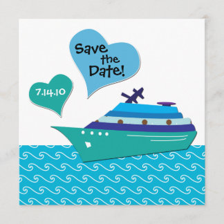 Tarjeta de fecha de Boda para guardar crucero
