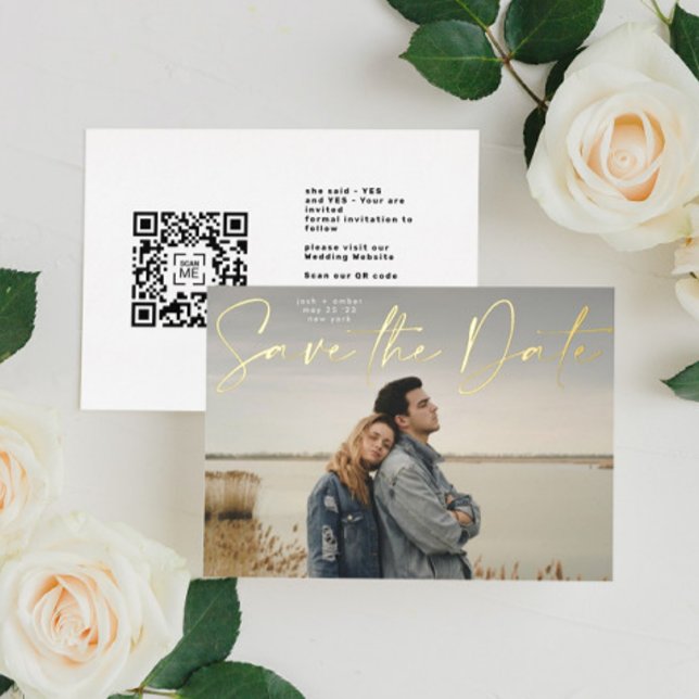 Tarjeta de fecha de guardado de código QR de foto  (Subido por el creador)
