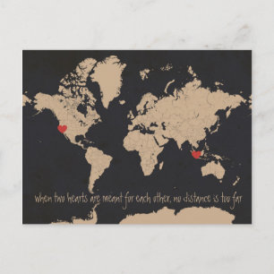 Tarjeta de fecha de guardado de mapa del mundo per