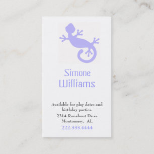 Tarjeta de fecha de juego del niño Lizard Azul Per