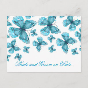 Tarjeta de fecha de lujo Blue Elegant Butterfly Sa