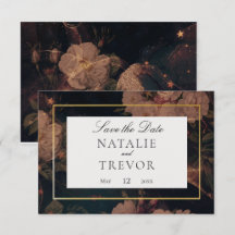 Tarjeta de fecha de reserva de glam floral de colo