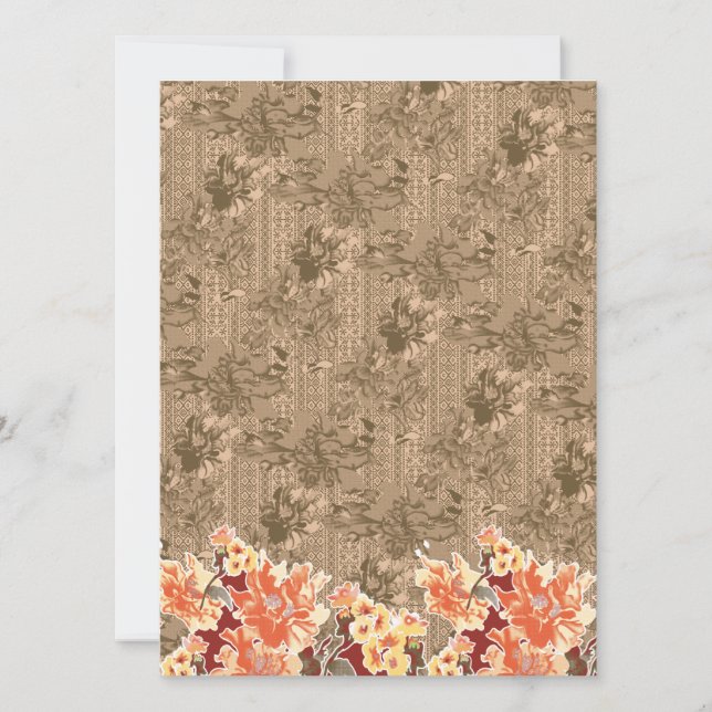 Tarjeta de Fecha de Salvación Floral Invitación de (Anverso)