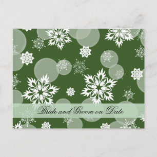 Tarjeta de fecha Luxury Snowflakes Winter Green Sa
