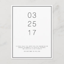 Tarjeta de fecha para guardar una unidad moderna