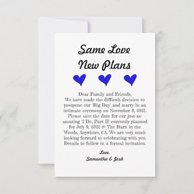 Tarjeta de fecha plana de 3,5" x 5" (Anverso)