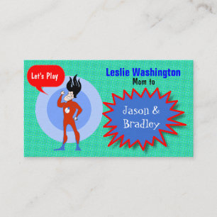 Tarjeta de fecha Super Hero Mommy Play