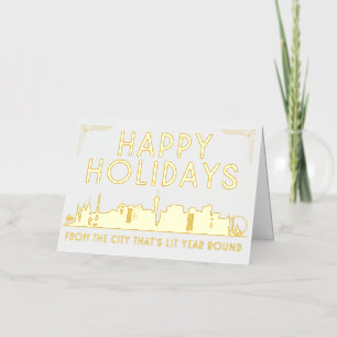 Tarjeta de Felices Fiestas ALWAYS LIT Vegas 
