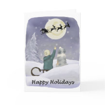 Tarjeta de Felices Fiestas con Australian Shepherd