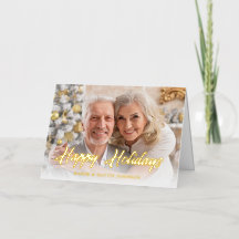 Tarjeta de Felices Fiestas con letra Moderna Infor