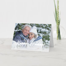 Tarjeta de Felices Fiestas con letra moderna infor