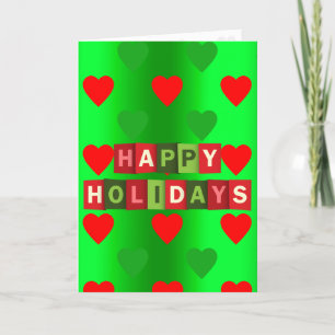 Tarjeta de Felices Fiestas con Patrón de Corazón F