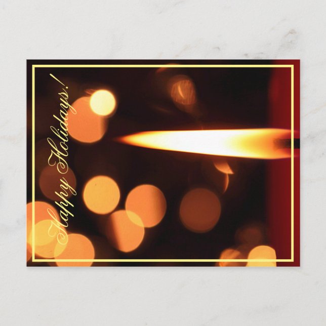 Tarjeta de Felices Fiestas con Velas Encendidas (Anverso)