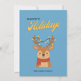 Tarjeta de Felices Fiestas de Reno Adorable | Foto