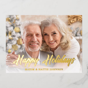 Tarjeta de Felices Fiestas en letra moderna inform
