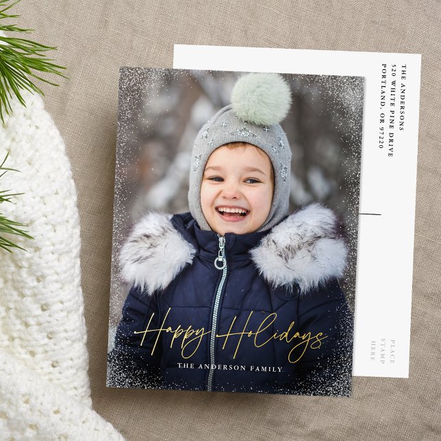 Tarjeta de Felices Fiestas Moderna con Foto (Subido por el creador)