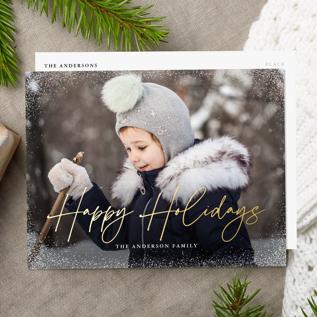 Tarjeta de Felices Fiestas Moderna con Foto (Subido por el creador)
