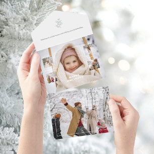 Tarjeta de Felices Fiestas Moderna de Línea Fina c