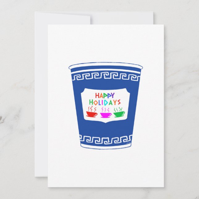 Tarjeta de Felices Fiestas NYC Coffee Cup 5x7 (Anverso)
