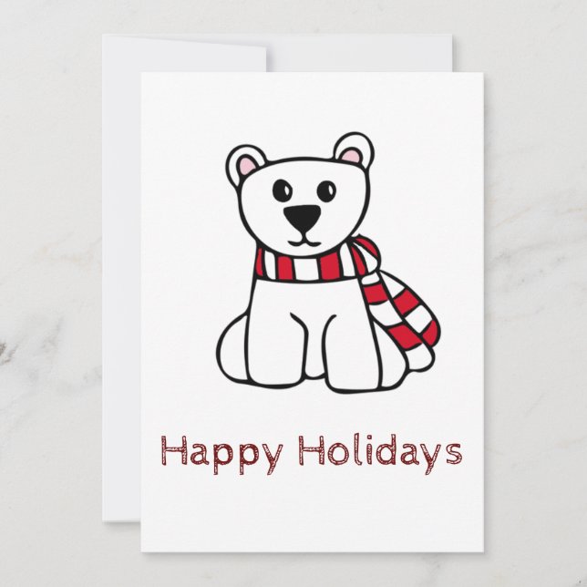 Tarjeta de Felices Fiestas Oso Polar (Anverso)