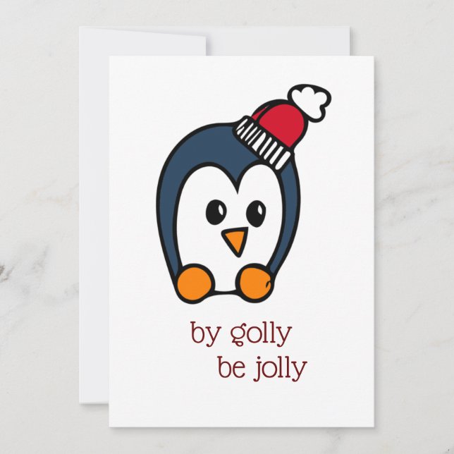 Tarjeta de Felices Fiestas Pingüino (Anverso)