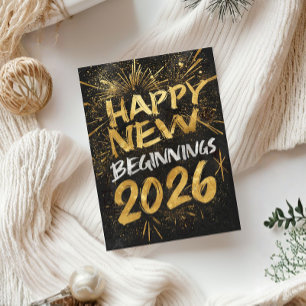 Tarjeta de felices nuevos comienzos 2026