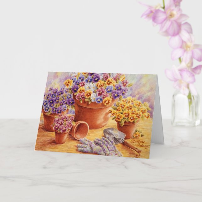 Tarjeta de Felicidad de Alegría de Pansies de Joy  (Orquídea)