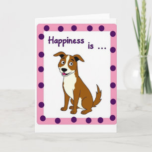 Tarjeta de Felicidad de Cachorro Pastel