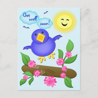 Tarjeta de felicidad para pájaros azules de person
