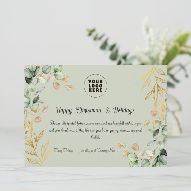 Tarjeta de felicitación 2025 para Navidades corpor (Anverso de pie)