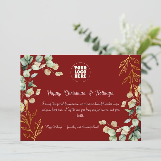 Tarjeta de felicitación 2025 para Navidades corpor (Anverso de pie)