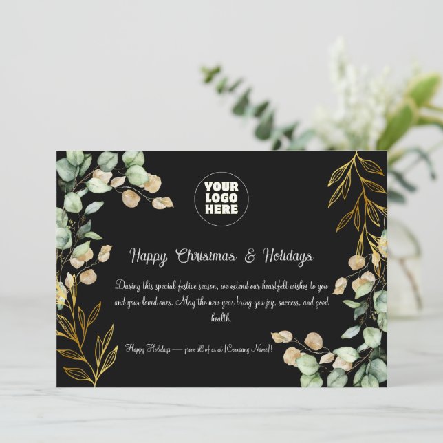 Tarjeta de felicitación 2025 para Navidades corpor (Anverso de pie)