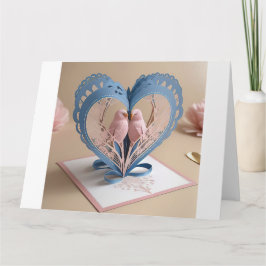 Tarjeta de felicitación 3D con forma de corazón co