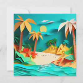Tarjeta de felicitación 3D Papercraft Tropical Bea