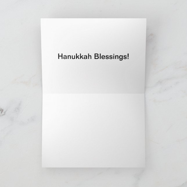 Tarjeta de felicitación 5x7. Feliz Hanukkah lion (Interior)