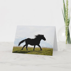 Tarjeta de felicitación a caballo