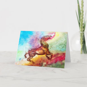 Tarjeta de felicitación a caballo