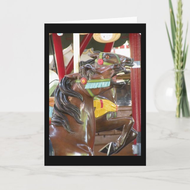 Tarjeta de felicitación a caballo Carousel (Anverso)