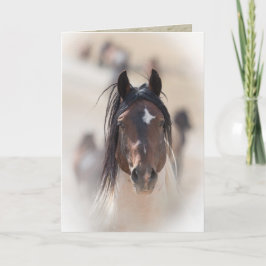Tarjeta de felicitación a caballo salvaje de Warbo