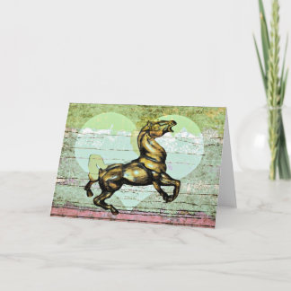 Tarjeta de felicitación a caballo y corazón